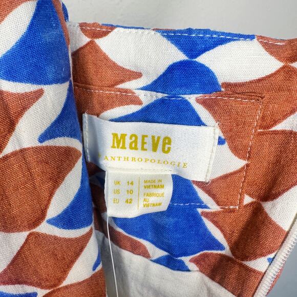 Anthropologie Maeve The Ophelia Sleeveless Linen Slim Micro Mini Dress 10 NWT - Picture 6 of 16